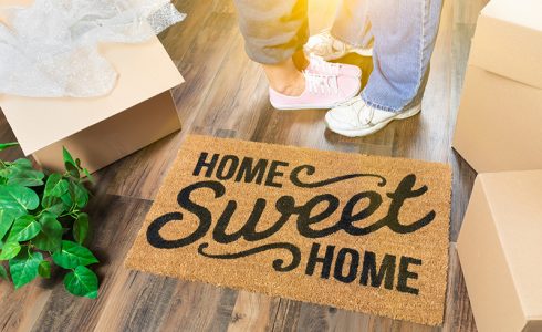 welcome mat for new HHHunt Homes home